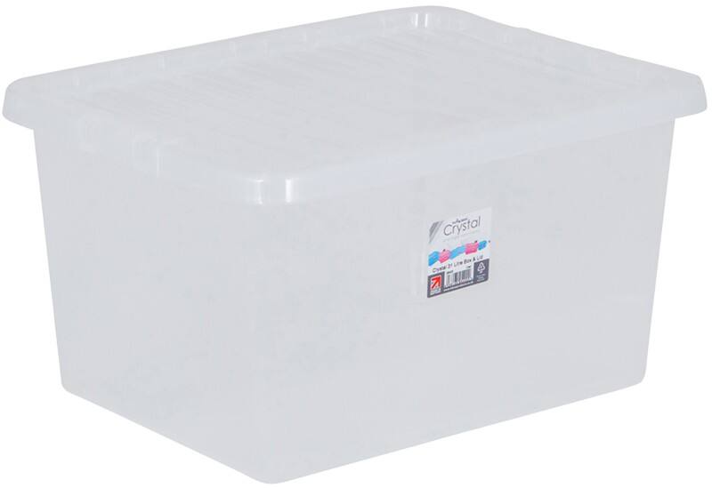 BiGDUG Plastic Storage Box Blue, Transparent Pack of 10