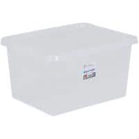 BiGDUG Storage Box 31 L Transparent, Blue Plastic Pack of 10