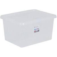 BiGDUG Storage Box 31 L Transparent, Blue Plastic Pack of 10