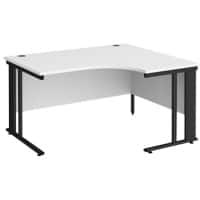 Dams International Right Hand Ergonomic Desk MCM14ERKWH 1,400 x 1,200 x 725 mm