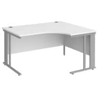 Dams International Right Hand Ergonomic Desk MCM14ERSWH 1,400 x 1,200 x 725 mm