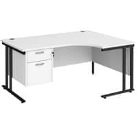 Dams International Right Hand Ergonomic Desk MC16ERP2KWH 1,600 x 1,200 x 725 x 800 - 990 mm