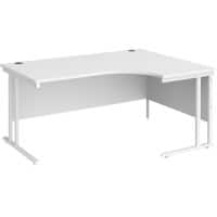 Dams International Right Hand Ergonomic Desk MC16ERWHWH 1,600 x 1,200 x 725 x 800 - 990 mm