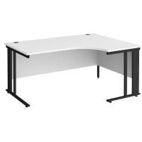 Dams International Right Hand Ergonomic Desk MCM16ERKWH 1,600 x 1,200 x 725 mm