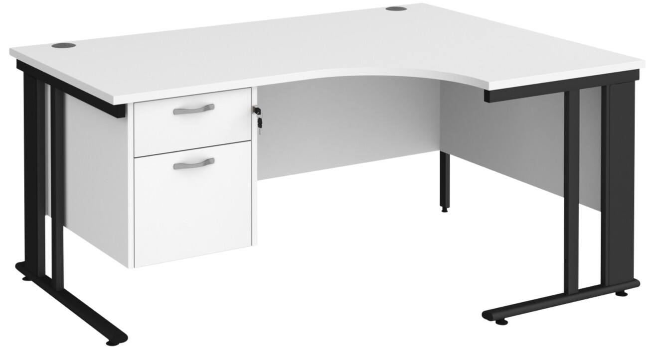 Dams International Right Hand Ergonomic Desk MCM16ERP2KWH 1,600 x 1,200 ...