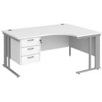 Dams International Right Hand Ergonomic Desk MCM16ERP3SWH 1,600 x 1,200 x 725 mm