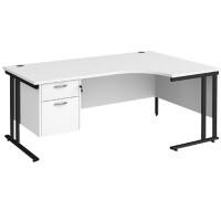 Dams International Right Hand Ergonomic Desk MC18ERP2KWH 1,800 x 1,200 x 725 x 800 - 990 mm