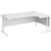 Dams International Right Hand Ergonomic Desk MC18ERWHWH 1,800 x 1,200 x 725 x 800 - 990 mm