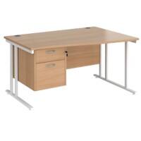 Dams International Wave Desk MC14WRP2WHB 1,400 x 725 x 800 - 990 mm