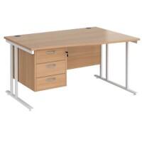Dams International Wave Desk MC14WRP3WHB 1,400 x 725 x 800 - 990 mm