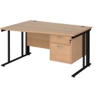 Dams International Wave Desk MCM14WLP2KB 1,400 x 725 x 800 - 990 mm