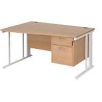 Dams International Wave Desk MCM14WLP2WHB 1,400 x 725 x 800 - 990 mm