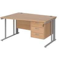 Dams International Wave Desk MCM14WLP3SB 1,400 x 725 x 800 - 990 mm