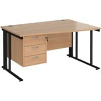 Dams International Wave Desk MCM14WRP3KB 1,400 x 725 x 800 - 990 mm