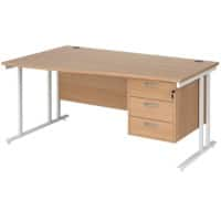 Dams International Wave Desk MC16WLP3WHB 1,600 x 725 x 800 - 990 mm