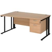 Dams International Wave Desk MCM16WLP2KB 1,600 x 725 x 800 - 990 mm