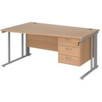 Dams International Wave Desk MCM16WLP3SB 1,600 x 725 x 800 - 990 mm