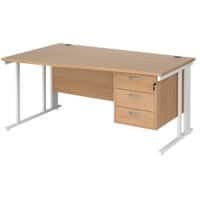 Dams International Wave Desk MCM16WLP3WHB 1,600 x 725 x 800 - 990 mm