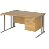 Dams International Wave Desk MCM14WLP2SO 1,400 x 725 x 800 - 990 mm