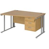 Dams International Wave Desk MCM14WLP3SO 1,400 x 725 x 800 - 990 mm