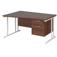 Dams International Wave Desk MC14WLP2WHW 1,400 x 725 x 800 - 990 mm