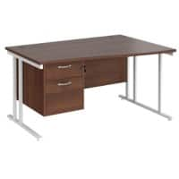 Dams International Wave Desk MC14WRP2WHW 1,400 x 725 x 800 - 990 mm