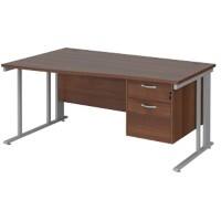 Dams International Wave Desk MCM16WLP2SW 1,600 x 725 x 800 - 990 mm