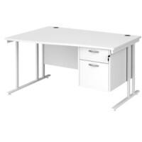 Dams International Wave Desk MC14WLP2WHWH 1,400 x 725 x 800 - 990 mm