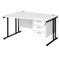 Dams International Wave Desk MC14WLP3KWH 1,400 x 725 x 800 - 990 mm