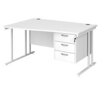 Dams International Wave Desk MC14WLP3WHWH 1,400 x 725 x 800 - 990 mm