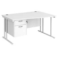 Dams International Wave Desk MC14WRP2WHWH 1,400 x 725 x 800 - 990 mm