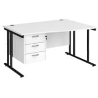 Dams International Wave Desk MC14WRP3KWH 1,400 x 725 x 800 - 990 mm