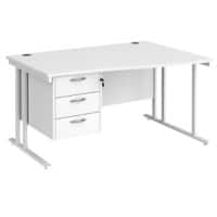 Dams International Wave Desk MC14WRP3WHWH 1,400 x 725 x 800 - 990 mm