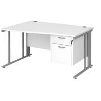 Dams International Wave Desk MCM14WLP2SWH 1,400 x 725 x 800 - 990 mm