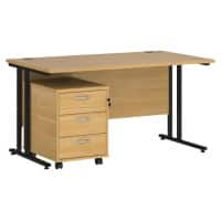 Dams International Straight Desk with 3 Drawer Pedestal SBK314O 1,400 x 800 x 725 mm