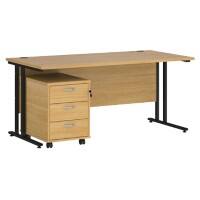 Dams International Straight Desk with 3 Drawer Pedestal SBK316O 1,600 x 800 x 725 mm