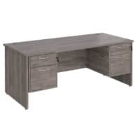 Dams International Maestro 25 Desk Oak Wood Grey 4 Drawers 1,800 x 800 x 725 mm