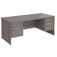 Dams International Maestro 25 Desk Oak Wood Grey 5 Drawers 1,800 x 800 x 725 mm