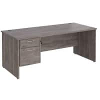 Dams International Maestro 25 Desk Oak Wood Grey 2 Drawers 1,800 x 800 x 725 mm