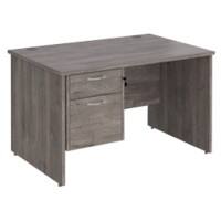 Dams International Maestro 25 Desk Oak Wood Grey 2 Drawers 1,200 x 800 x 725 mm