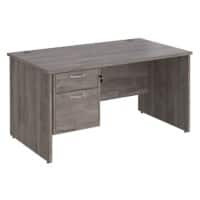 Dams International Maestro 25 Desk Oak Wood Grey 2 Drawers 1,400 x 800 x 725 mm