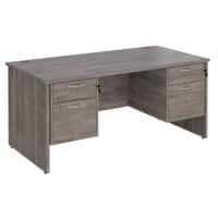 Dams International Maestro 25 Desk Oak Wood Grey 4 Drawers 1,600 x 800 x 725 mm