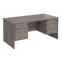 Dams International Maestro 25 Desk Oak Wood Grey 5 Drawers 1,600 x 800 x 725 mm