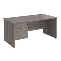 Dams International Maestro 25 Desk Oak Wood Grey 2 Drawers 1,600 x 800 x 725 mm