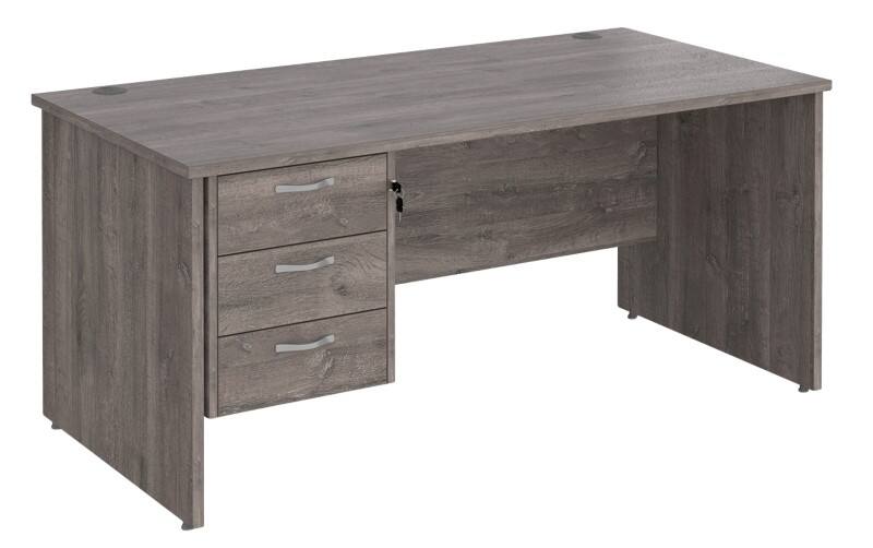 Dams International Maestro 25 Desk Oak Wood Grey 3 Drawers 1,600 x 800 x 725 mm