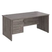 Dams International Maestro 25 Desk Oak Wood Grey 3 Drawers 1,600 x 800 x 725 mm