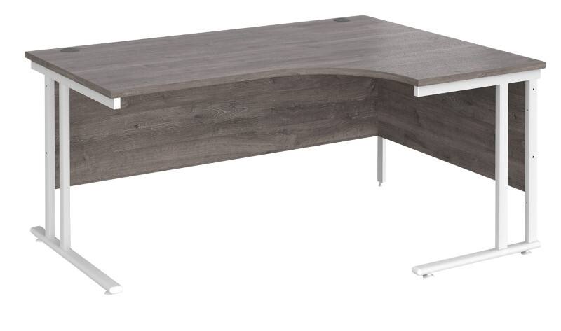 Dams International Right Hand Ergonomic Desk MC16ERWHGO 1,600 x 1,200 x 725 mm