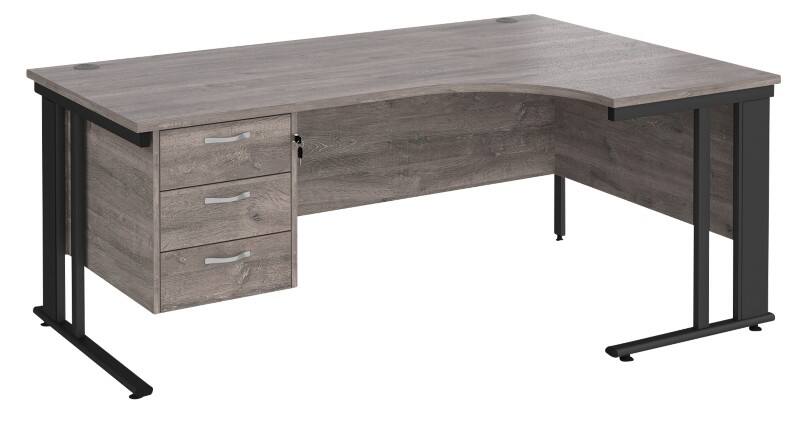 Dams International Right Hand Ergonomic Desk MCM18ERP3KGO 1,800 x 1,200 x 725 mm