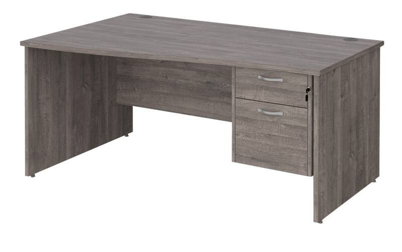 Dams International Maestro 25 Height Adjustable Wave Desk Wood Grey Oak 1,600 x 725 mm x 800 - 990 mm