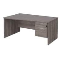 Dams International Maestro 25 Height Adjustable Wave Desk Wood Grey Oak 1,600 x 725 mm x 800 - 990 mm